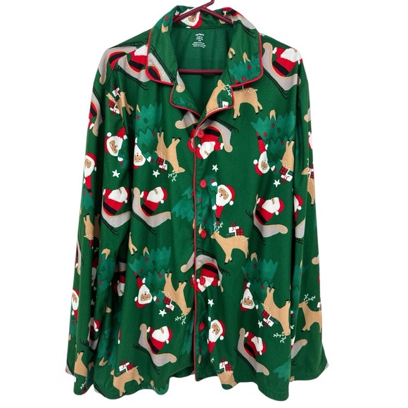 Carter’s Adult Christmas Santa Claus Sled Reindeer  Shirt /Pants Pajama-Size XXL - Picture 2 of 5